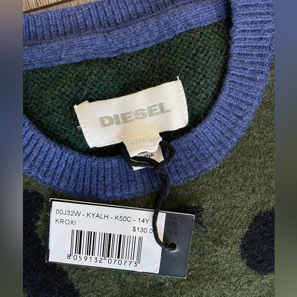 DIESEL kids Kroxi sweater boys large camo size 14 - Picture 6 of 9
